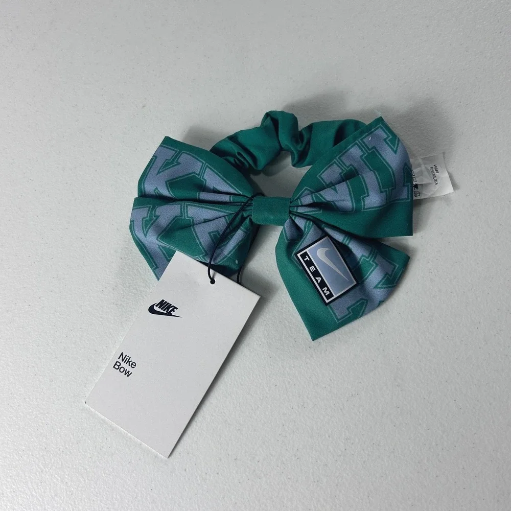 Nike Team Bow Scrunchie Womens Green Lavender Athletic‎ Hair Accessory NEW